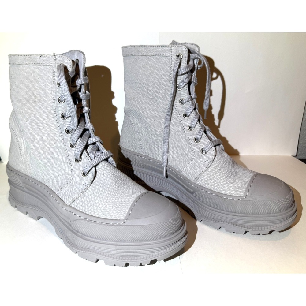 Free People Womens Size EU 38 US 8 Camp Out Natural Canvas Combat Shoes Boots